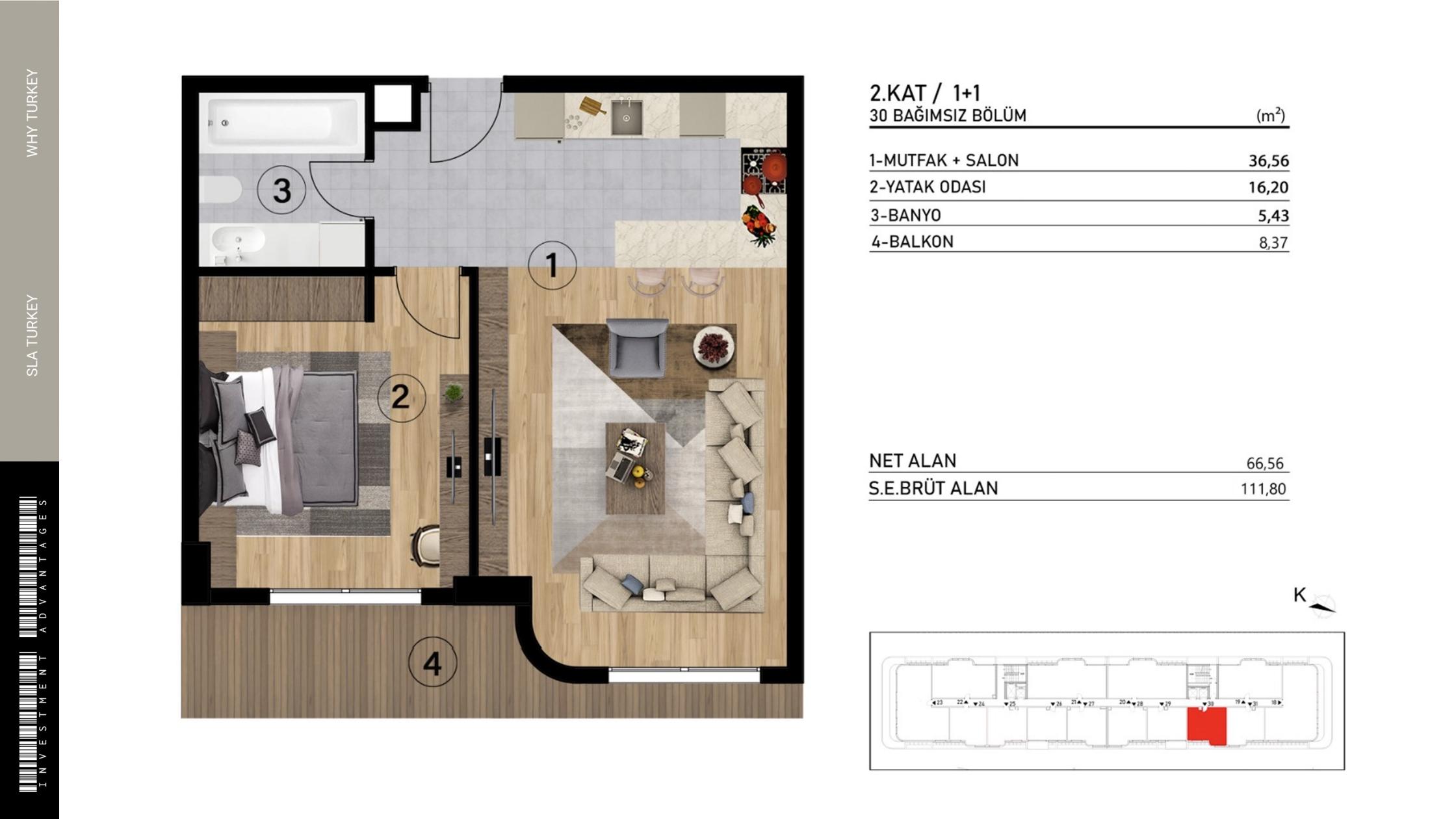 奥拉・都会·土耳其伊斯坦布尔 户型图 4